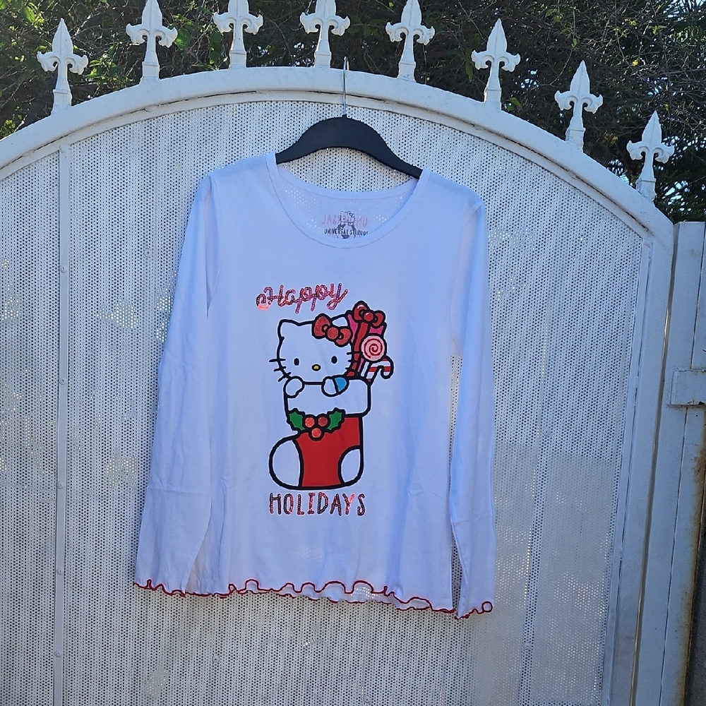 Hello Kitty Festive White Long Sleeve Tee
